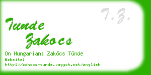 tunde zakocs business card