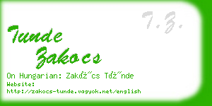 tunde zakocs business card